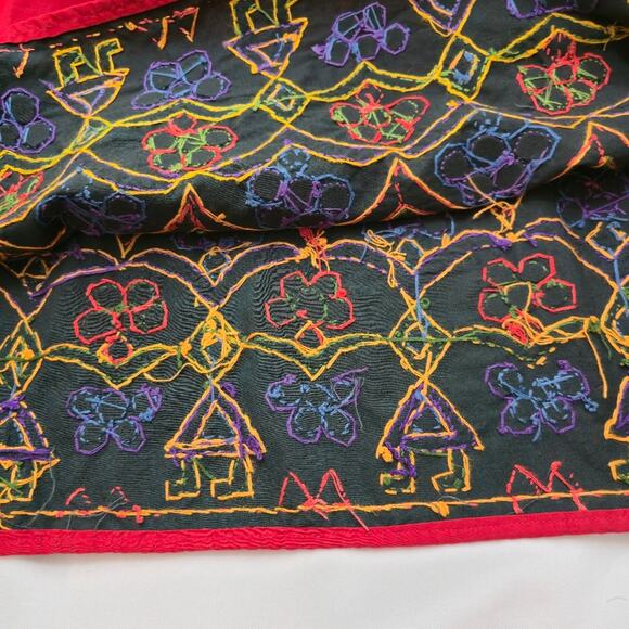 Handcrafted Red Gypsy Kutchi Hand Embroidered Mirrow Imag Ethnic Maxi Skirt XL - Picture 6 of 13